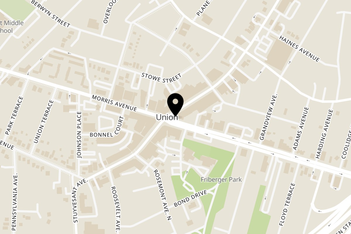 Map showing the location of Fruit Republique Union on 1001 Stuyvesant Ave. in Union